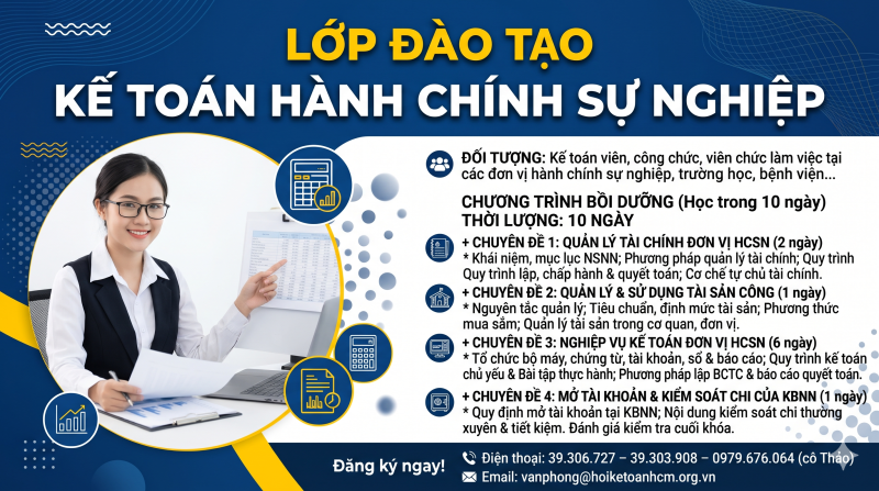 LỚP KẾ TOÁN HÀNH CHÍNH SỰ NGHIỆP
